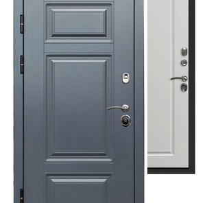 Входная дверь снаружи МДФ панель Премиум GREY/ внутри панель МДФ Гранд  белый софт